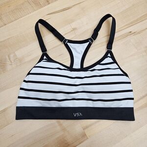 Victoria’s Secret VSX MED Racer Back Sports Bra Stripe Medium Wireless RN 70817